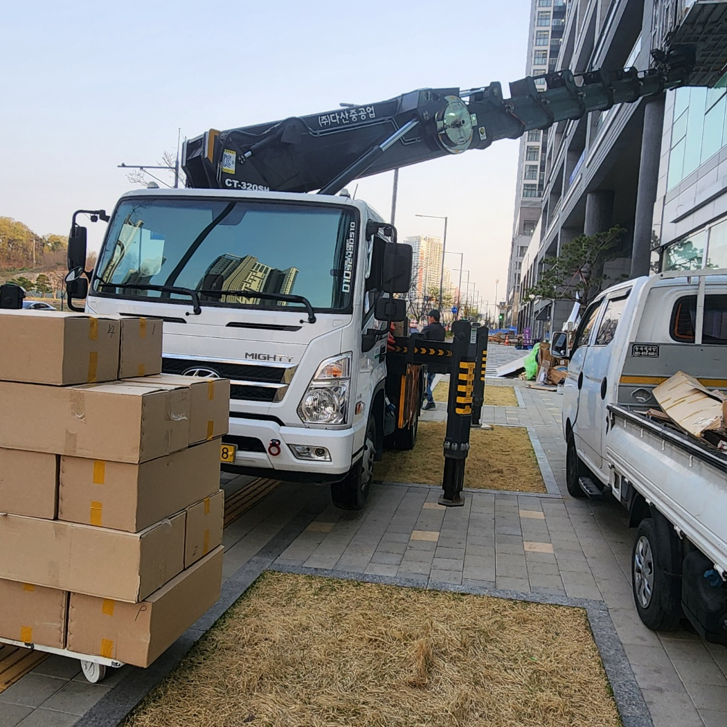 부천 작동 간판 LED 스카이차 작업