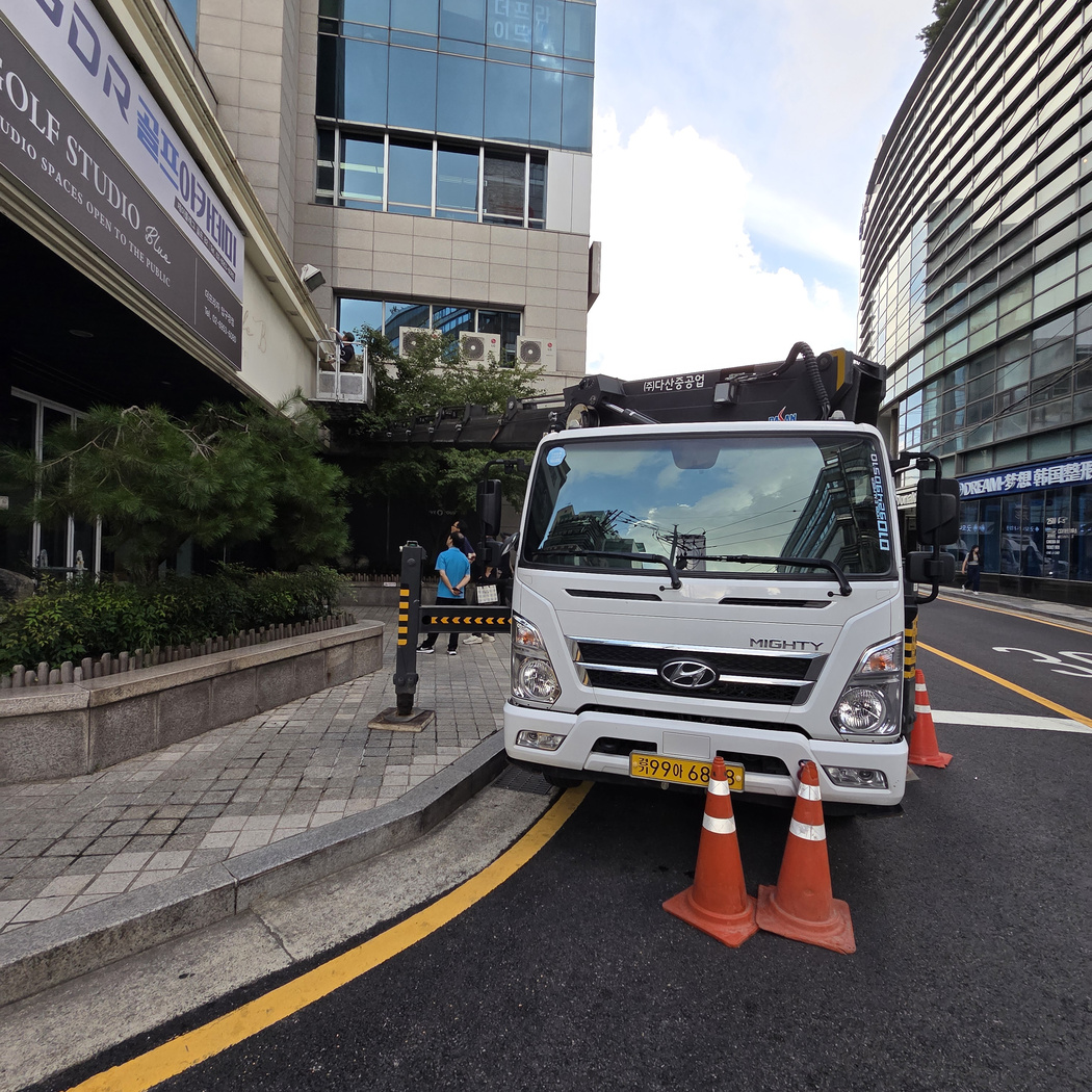 부천 상동 실외기 양중 스카이차 작업
